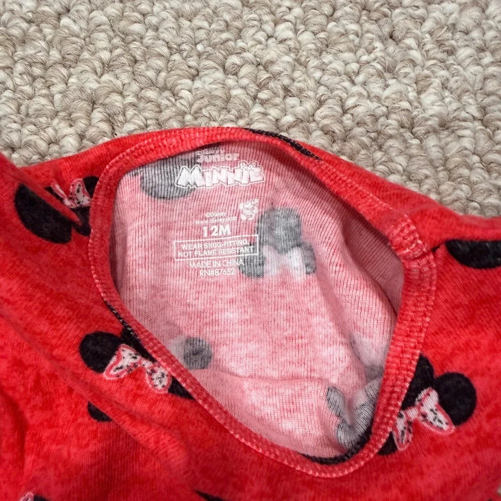 Disney Baby Minnie Mouse Pajama Set‎ Size 12 Months